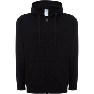 JHK Unisex effen capuchon met rits voor volwassenen (Zwart) M JHK Unisex effen capuchon met rits voor volwassenen (Zwart) M