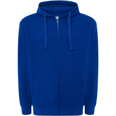 JHK Unisex effen capuchon met rits voor volwassenen (Koningsblauw) S JHK Unisex effen capuchon met rits voor volwassenen (Koningsblauw) S