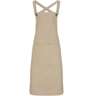 Premier Unisex Barista Schort met gekruiste achterkant voor volwassenen (Khaki) One Size Premier Unisex Barista Schort met gekruiste achterkant voor volwassenen (Khaki) One Size