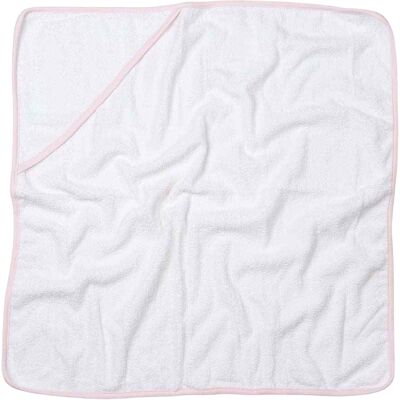 Towel City Baby Babies Handdoek met kap (Wit/Roze) One Size Towel City Baby Babies Handdoek met kap (Wit/Roze) One Size