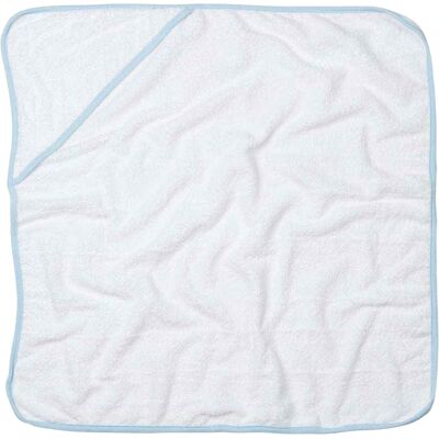 Towel City Baby Babies Handdoek met kap (Wit/blauw) One Size Towel City Baby Babies Handdoek met kap (Wit/blauw) One Size