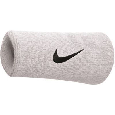 Nike Jumbo Swoosh Polsband (Set van 2) (Wit/zwart) One Size Nike Jumbo Swoosh Polsband (Set van 2) (Wit/zwart) One Size