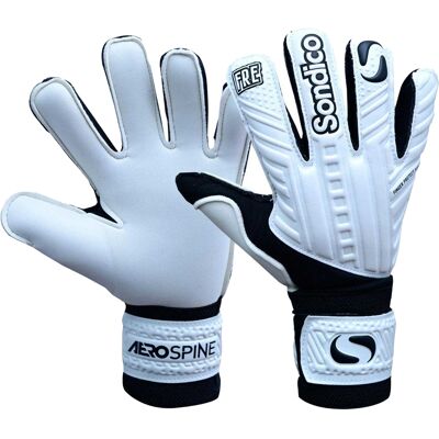 Sondico Volwassen uniseks Aerospine keepershandschoenen (Wit, Zwart) Sondico Volwassen uniseks Aerospine keepershandschoenen (Wit, Zwart)