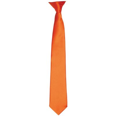 Premier Kleuren Heren Satin Clip Tie (Terracotta) One Size Premier Kleuren Heren Satin Clip Tie (Terracotta) One Size