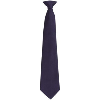 Premier Unisex volwassen kleuren modieuze effen Clip-On stropdas (Marine) One Size Premier Unisex volwassen kleuren modieuze effen Clip-On stropdas (Marine) One Size