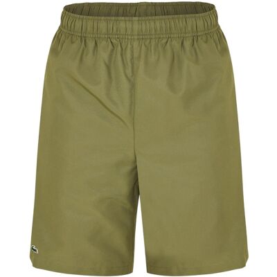 Lacoste Heren-shorts van geweven stof, effen, met elastische tailleband en een relaxte pasvorm (Kaki Groen) 2XS Lacoste Heren-shorts van geweven stof, effen, met elastische tailleband en een relaxte pasvorm (Kaki Groen) 2XS