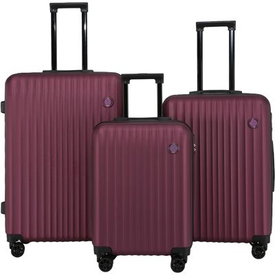 Infinity Leather Harde schaal ABS Bourgondië Kofferset 8 Wiel Reiskoffer Vakantietassen One Size Infinity Leather Harde schaal ABS Bourgondië Kofferset 8 Wiel Reiskoffer Vakantietassen One Size