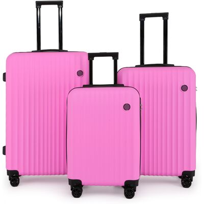 Infinity Leather Harde schaal ABS roze kofferset 8 wielen reiskoffer vakantietassen S Infinity Leather Harde schaal ABS roze kofferset 8 wielen reiskoffer vakantietassen S