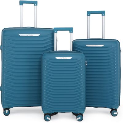 Infinity Leather Harde Schaal Blauwe Klassieke Kofferset 8 Wiel Cabine TSA Bagagekoffer Vakantie Reizen L Infinity Leather Harde Schaal Blauwe Klassieke Kofferset 8 Wiel Cabine TSA Bagagekoffer Vakantie Reizen L