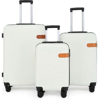 Infinity Leather Hardshell Cream Cabine Kofferset Robuuste ABS Lichtgewicht Bagage Vakantietas One Size Infinity Leather Hardshell Cream Cabine Kofferset Robuuste ABS Lichtgewicht Bagage Vakantietas One Size