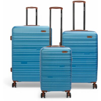 Infinity Leather Uitbreidbare blauwe harde ABS koffer met 8 wielen, robuuste reiskoffer voor vakanties M Infinity Leather Uitbreidbare blauwe harde ABS koffer met 8 wielen, robuuste reiskoffer voor vakanties M
