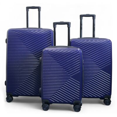 Infinity Leather Harde, marineblauwe koffer, robuuste 8-wielige handbagagekoffer M Infinity Leather Harde, marineblauwe koffer, robuuste 8-wielige handbagagekoffer M
