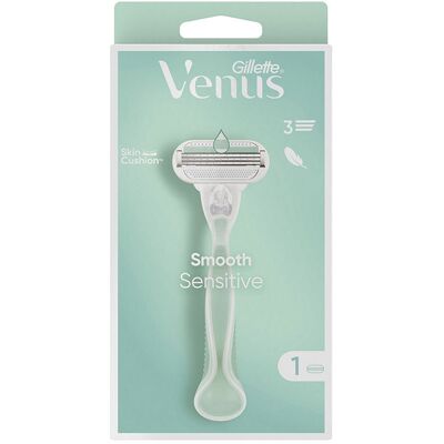 Gillette Venus Smooth Sensitive Scheermes + 1 Navulling One Size Gillette Venus Smooth Sensitive Scheermes + 1 Navulling One Size