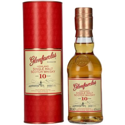 Glenfarclas 10 Years Old Highland Single Malt Scotch Whisky 40% Vol. 0,2l in geschenkverpakking Glenfarclas 10 Years Old Highland Single Malt Scotch Whisky 40% Vol. 0,2l in geschenkverpakking