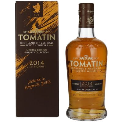 Tomatin Whisky Tomatin 10 Years Old SHERRY COLLECTION Manzanilla Sherry Butts Limited Edition 2014 46% Vol. 0,7l in geschenkverpakking Tomatin Whisky Tomatin 10 Years Old SHERRY COLLECTION Manzanilla Sherry Butts Limited Edition 2014 46% Vol. 0,7l in geschenkverpakking