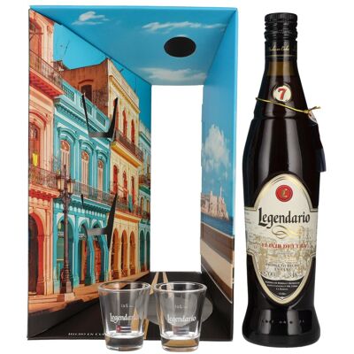 Legendario Elixir de Cuba - Rumlikeur - 34% Vol. - 0,7l - Cadeauverpakking met 2 glazen Legendario Elixir de Cuba - Rumlikeur - 34% Vol. - 0,7l - Cadeauverpakking met 2 glazen