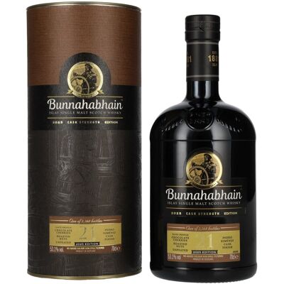Bunnahabhain 21 Years Old Islay Single Malt Cask Strength Edition 2025 53,1% Vol. 0,7l in geschenkverpakking Bunnahabhain 21 Years Old Islay Single Malt Cask Strength Edition 2025 53,1% Vol. 0,7l in geschenkverpakking