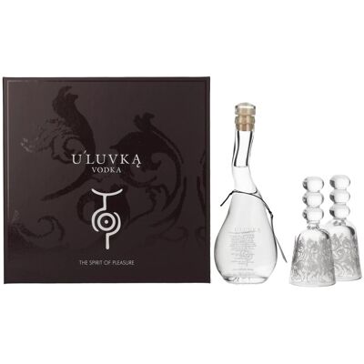 U'Luvka Wodka 40% Vol. 0,1l in geschenkverpakking met 2 glazen - Wodka U'Luvka Wodka 40% Vol. 0,1l in geschenkverpakking met 2 glazen - Wodka