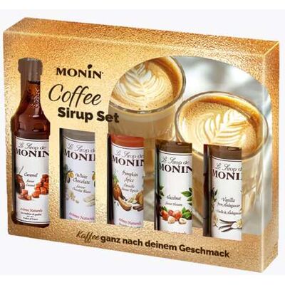 Monin Mini Coffee Set 6 x 50 ml Siroop collectie voor koffie verfijning Karamel, Macadamia, Koekje, Franse Vanille, Witte Chocolade, Hazelnoot Monin Mini Coffee Set 6 x 50 ml Siroop collectie voor koffie verfijning Karamel, Macadamia, Koekje, Franse Vanille, Witte Chocolade, Hazelnoot