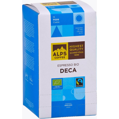 Alps Coffee Decaffeinato Bio Flo - Decafeïneerde Koffie Pads Alps Coffee Decaffeinato Bio Flo - Decafeïneerde Koffie Pads
