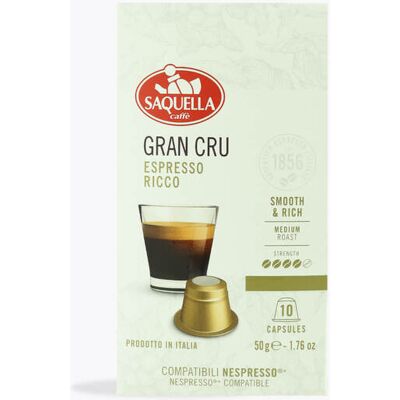 Saquella Bar ITALIA Gran Cru 100% Arabica - Koffiecapsules Saquella Bar ITALIA Gran Cru 100% Arabica - Koffiecapsules