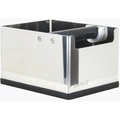 JoeFrex Afklopbak M Roestvrij staal 18 cm x 14 cm x 12 cm Professionele koffiedikcontainer voor barista keuken met stille siliconen staaf JoeFrex Afklopbak M Roestvrij staal 18 cm x 14 cm x 12 cm Professionele koffiedikcontainer voor barista keuken met stille siliconen staaf