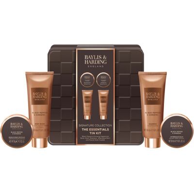 Baylis & Harding Black Pepper & Ginseng Gift Set metalen doos voor Mannen Baylis & Harding Black Pepper & Ginseng Gift Set metalen doos voor Mannen