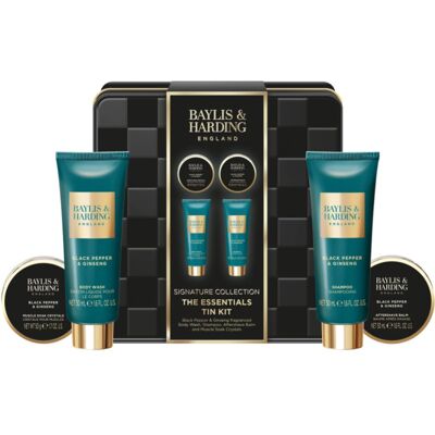 Baylis & Harding Black Pepper & Ginseng Gift Set metalen doos voor Mannen Baylis & Harding Black Pepper & Ginseng Gift Set metalen doos voor Mannen