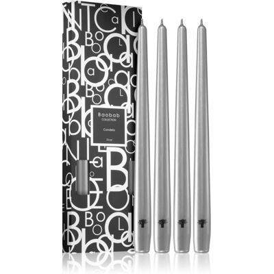 Baobab Collection Candela Silver Kaars 4 st Baobab Collection Candela Silver Kaars 4 st