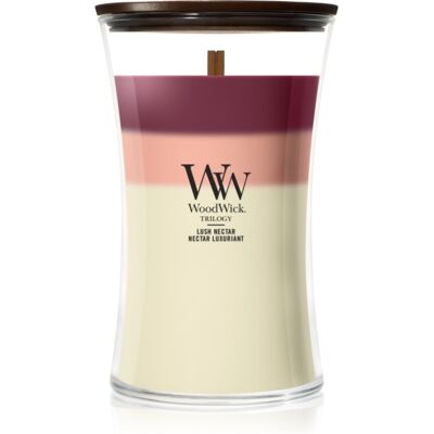 Woodwick Trilogy Lush Nectar geurkaars met een houten lont 610 g Woodwick Trilogy Lush Nectar geurkaars met een houten lont 610 g