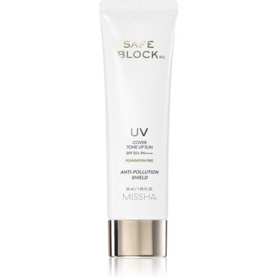 Missha Safe Block RX Cover Tone Up Sun Mineralen Zonnebrandcrème SPF50+ - Bescherming voor gezicht & gevoelige gebieden Missha Safe Block RX Cover Tone Up Sun Mineralen Zonnebrandcrème SPF50+ - Bescherming voor gezicht & gevoelige gebieden