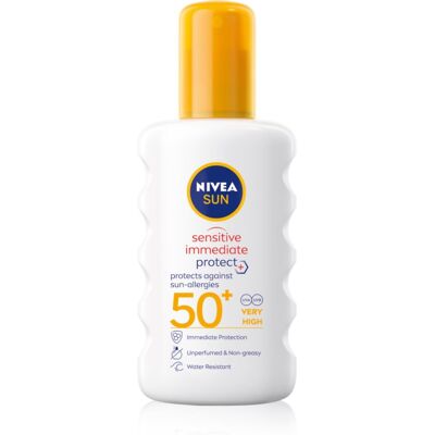 NIVEA SUN Sensitive Immediate beschermende bruiningsspray SPF 50+ 200 ml NIVEA SUN Sensitive Immediate beschermende bruiningsspray SPF 50+ 200 ml