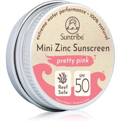 Suntribe Mini Zinc Sunscreen Mineraal Beschermende Gezichts en Lichaams Crème SPF 50 Pretty Pink 15 g Suntribe Mini Zinc Sunscreen Mineraal Beschermende Gezichts en Lichaams Crème SPF 50 Pretty Pink 15 g