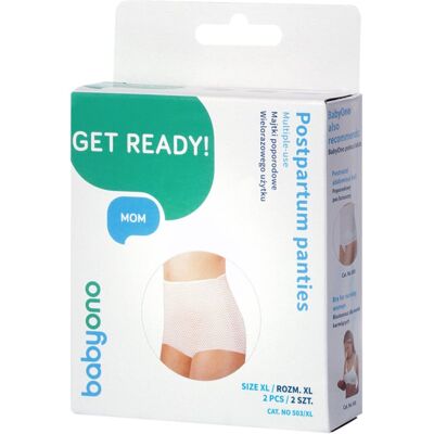 BabyOno Get Ready Multiple-use Mesh Panties kraambroekjes maat XL 2 st BabyOno Get Ready Multiple-use Mesh Panties kraambroekjes maat XL 2 st
