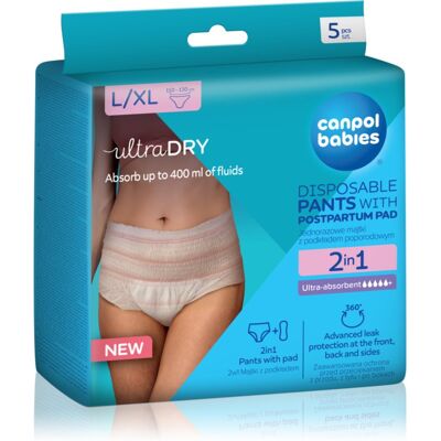 Canpol babies Pants With Postpartum Pad kraambroekjes voor eenmalig gebruik 2in1 L/XL 5 st Canpol babies Pants With Postpartum Pad kraambroekjes voor eenmalig gebruik 2in1 L/XL 5 st