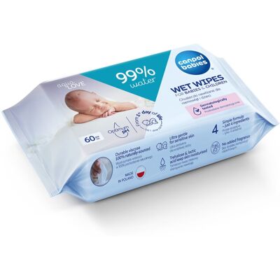 Canpol babies Wet Wipes 99% Water Tedere Vochtige Babydoekjes 60 st Canpol babies Wet Wipes 99% Water Tedere Vochtige Babydoekjes 60 st