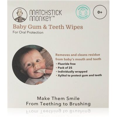 Matchstick Monkey Baby Gum & Teeth Wipes 0 m+ Reinigingsdoekjes voor Tanden, Tong en Tandvlees 1 st Matchstick Monkey Baby Gum & Teeth Wipes 0 m+ Reinigingsdoekjes voor Tanden, Tong en Tandvlees 1 st