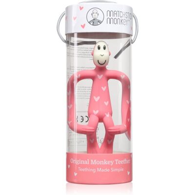 Matchstick Monkey Teething Toy and Gel Applicator bijtring met Borstel 2in1 Hearts Pink 1 st Matchstick Monkey Teething Toy and Gel Applicator bijtring met Borstel 2in1 Hearts Pink 1 st