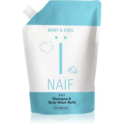 Naif Baby & Kids 2-in-1 Kinder Reinigingsgel en Shampoo Parfumvrij Reffil 500 ml Naif Baby & Kids 2-in-1 Kinder Reinigingsgel en Shampoo Parfumvrij Reffil 500 ml