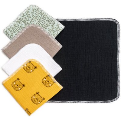T-TOMI BIO Muslin Napkins doekjes 25 x 25 cm UNI 5 st T-TOMI BIO Muslin Napkins doekjes 25 x 25 cm UNI 5 st