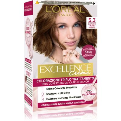 L’Oréal Paris Excellence Creme Haarkleuring Tint 5.3 Castano Chiaro Dorato 1 st L’Oréal Paris Excellence Creme Haarkleuring Tint 5.3 Castano Chiaro Dorato 1 st
