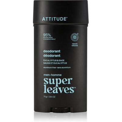 Attitude Super Leaves Men Deodorant Deodorant voor Mannen Eucalyptus & Sage 75 g Attitude Super Leaves Men Deodorant Deodorant voor Mannen Eucalyptus & Sage 75 g