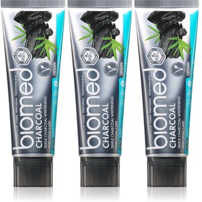 Biomed Actieve Houtskool Tandpasta - Natuurlijke Wittering, 3-pack Biomed Actieve Houtskool Tandpasta - Natuurlijke Wittering, 3-pack