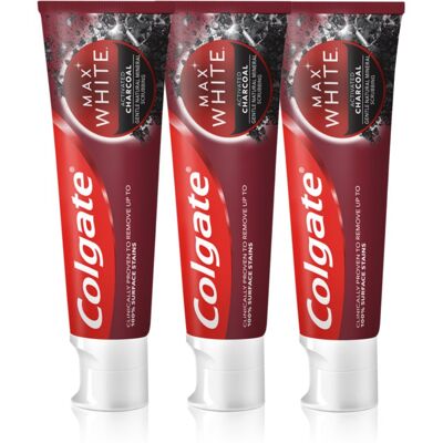 Colgate Max White Charcoal Tandenpasta - Witter - 3x75ml Colgate Max White Charcoal Tandenpasta - Witter - 3x75ml