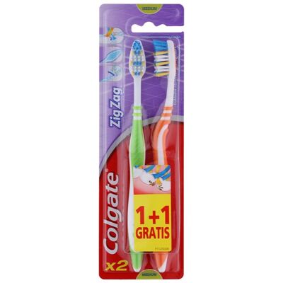 Colgate Zig Zag Medium Medium Tandenborstel 2st. 2 st Colgate Zig Zag Medium Medium Tandenborstel 2st. 2 st