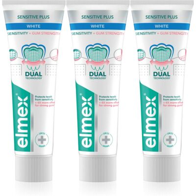 Elmex Sensitivity + Gum Strenght Whitening Tandpasta voor Gevoelige Tanden 3x75 ml Elmex Sensitivity + Gum Strenght Whitening Tandpasta voor Gevoelige Tanden 3x75 ml