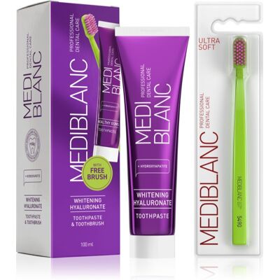MEDIBLANC Set TP Hyaluron 100ml + TB Ultra Soft Green Single Tandverzorgingsset MEDIBLANC Set TP Hyaluron 100ml + TB Ultra Soft Green Single Tandverzorgingsset