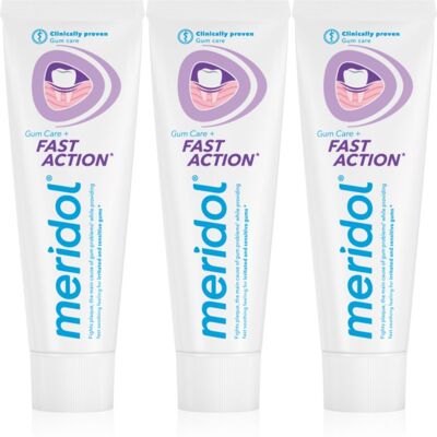 Meridol Fast Action Tandpasta voor Bescherming van Tandvlees voor Gevoelige Tanden 3x75 ml Meridol Fast Action Tandpasta voor Bescherming van Tandvlees voor Gevoelige Tanden 3x75 ml