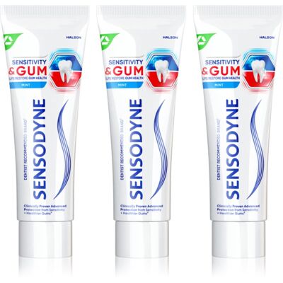 Sensodyne Sensitivity & Gum Tandpasta voor Gevoelige Tanden Mint 3x75 ml Sensodyne Sensitivity & Gum Tandpasta voor Gevoelige Tanden Mint 3x75 ml
