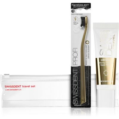Swissdent Travel Set Crystal - Witmakende Tandpasta & Borstel Swissdent Travel Set Crystal - Witmakende Tandpasta & Borstel